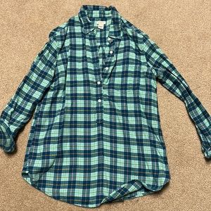 J Crew Quarter Button Up Flannel